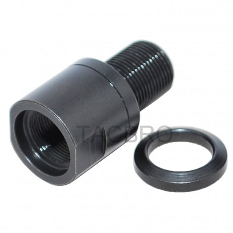 1/2x36 Female to 1/2x28 Male Steel Muzzle Thread Adapter w/ Crush Washer