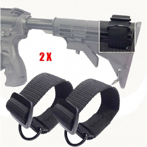 Black Tactical Single One Point D Ring Sling Strap pack of 2