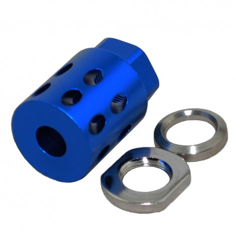 Aluminum 1/2"x28 RH TPI Muzzle Brake Compensator For .223 .22LR Blue