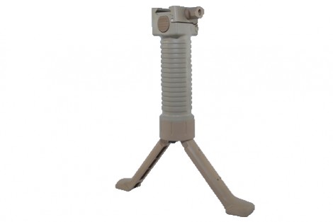 Bipod Grip Foregrip Strong Polymer Black Quick Release Retractable Legs Tan