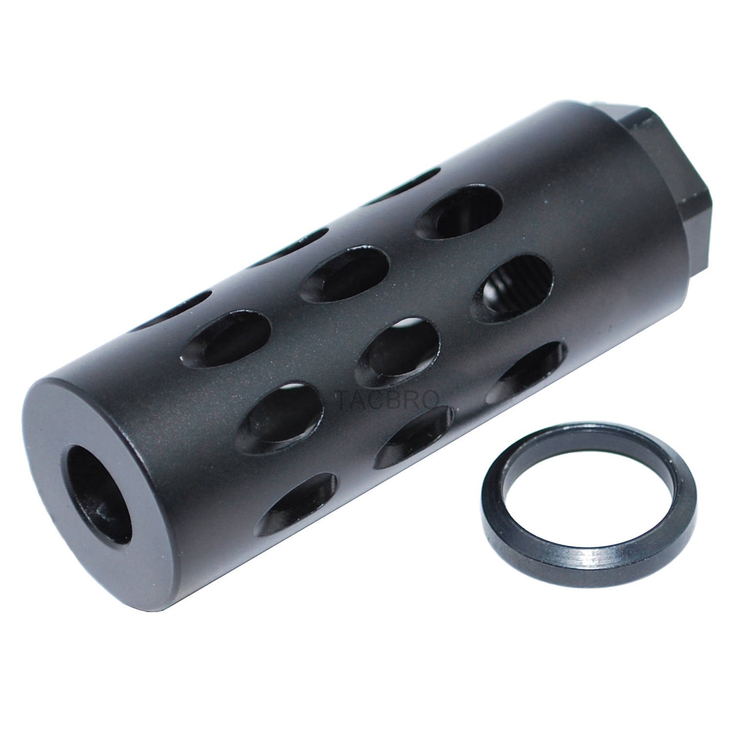 6.5 Grendel Tanker Style Competition Muzzle Brake 9/16x24 TPI Threaded W Washer 