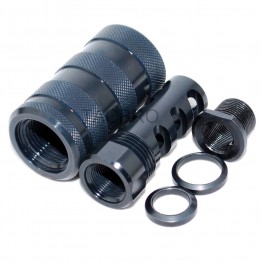 Ruger PC 9MM Muzzle Brake 1/2x28 & 13/16"x16 Sound Forwarder(Black Oxide Stainless Steel)