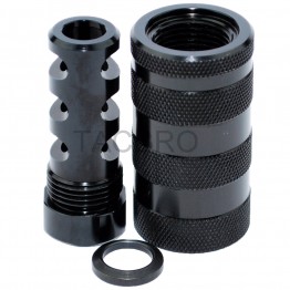 Black 9MM Muzzle Brake 1/2x36 &13/16-16 Threaded Sleeve Sound Forwarder