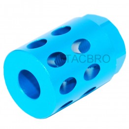 Bright Blue Anodized Aluminum 1/2x28 TPI Muzzle Brake Compensator For 9mm Glock