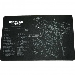 Browning HiPower - non-slip Workbench Cleaning Mat with Parts List - 11" x 17"