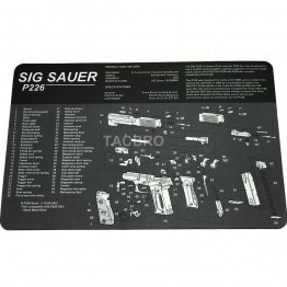 Sig Sauer P226 - non-slip Workbench Cleaning Mat with Parts List - 11" x 17"