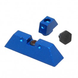 DarkBlue Anodized Aluminum Front & Rear Sights For Glock 17 19 22 23 24 26 27 31 34 35
