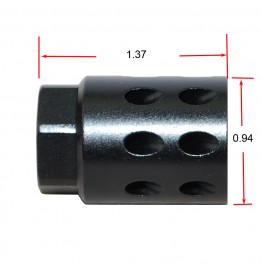 Aluminum 1/2"x28 RH TPI Muzzle Brake Compensator For .223 .22LR Black