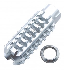 1/2x28 TPI Silver Aluminum Skeleton Muzzle Brake Compensator for Ruger 10/22 .22