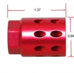 Aluminum 1/2"x28 RH TPI Muzzle Brake Compensator For .223 .22LR Red
