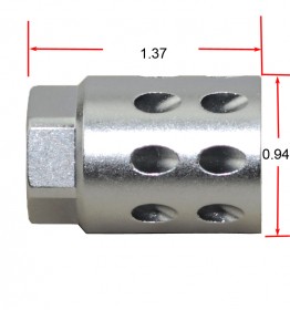 Aluminum 1/2"x28 RH TPI Muzzle Brake Compensator For .223 .22LR Silver