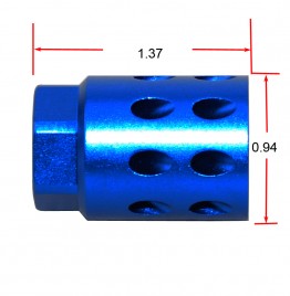 Aluminum 1/2"x28 RH TPI Muzzle Brake Compensator For .223 .22LR Blue