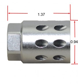 Aluminum 1/2"x28 RH TPI Muzzle Brake Compensator For .223 .22LR Silver