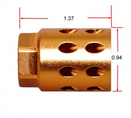Aluminum 1/2"x28 RH TPI Muzzle Brake Compensator For .223 .22LR Gold