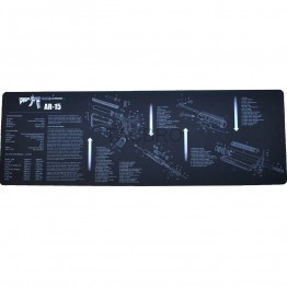 AR15 Long Gun Cleaning Bench Mat with Rifle Parts List Non-Slip 12" x 36"