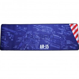 AR15 Long Gun Cleaning Bench Mat with Rifle Parts List Non-Slip 12" x 36" Color