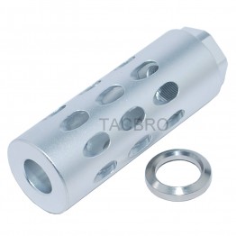 9MM Stainless Steel 1/2x36 TPI Compact Compensator Muzzle Brake W Crush Washer 