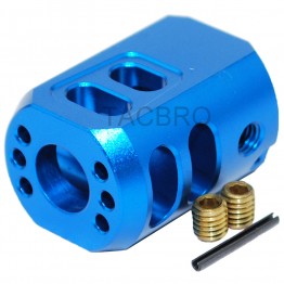 Dark Blue Anodized 1/2x28 TPI Muzzle Brake Compensator For 9mm Glock