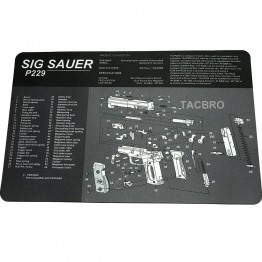 Sig Sauer P229 - non-slip Workbench Cleaning Mat with Parts List - 11" x 17"