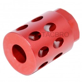 Red Anodized Aluminum 1/2x28 TPI Muzzle Brake Compensator For 9mm Glock