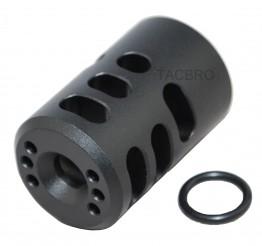 9mm 1/2x28 Muzzle Brake Compensator Black Steel Thread Protector w/ Washer 9mm 