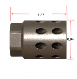 Aluminum 1/2"x28 RH TPI Muzzle Brake Compensator For .223 .22LR Tan