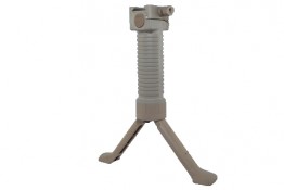 Bipod Grip Foregrip Strong Polymer Black Quick Release Retractable Legs Tan