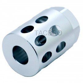 Silver Anodized Aluminum 1/2x28 TPI Muzzle Brake Compensator For 9mm Glock